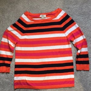LOFT 3/4 Sleeve Striped Sweater